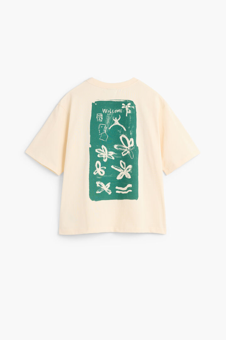 Camiseta de ponto com flores nas costas