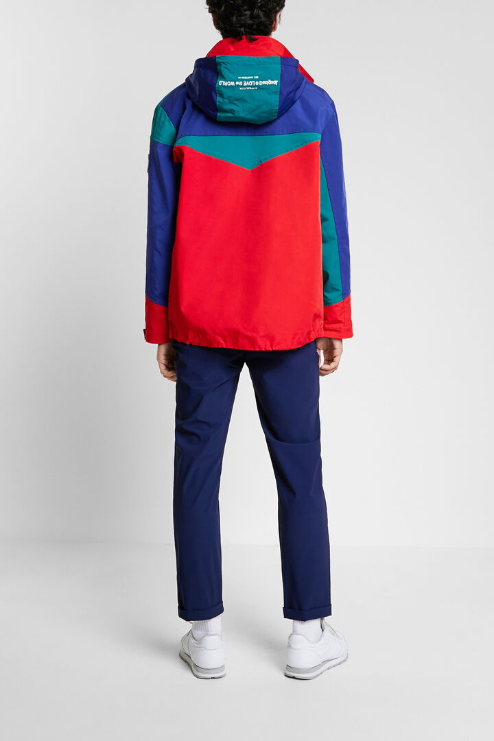 Dreifarbiger wasserdichter Parka mit Kapuze | Desigual