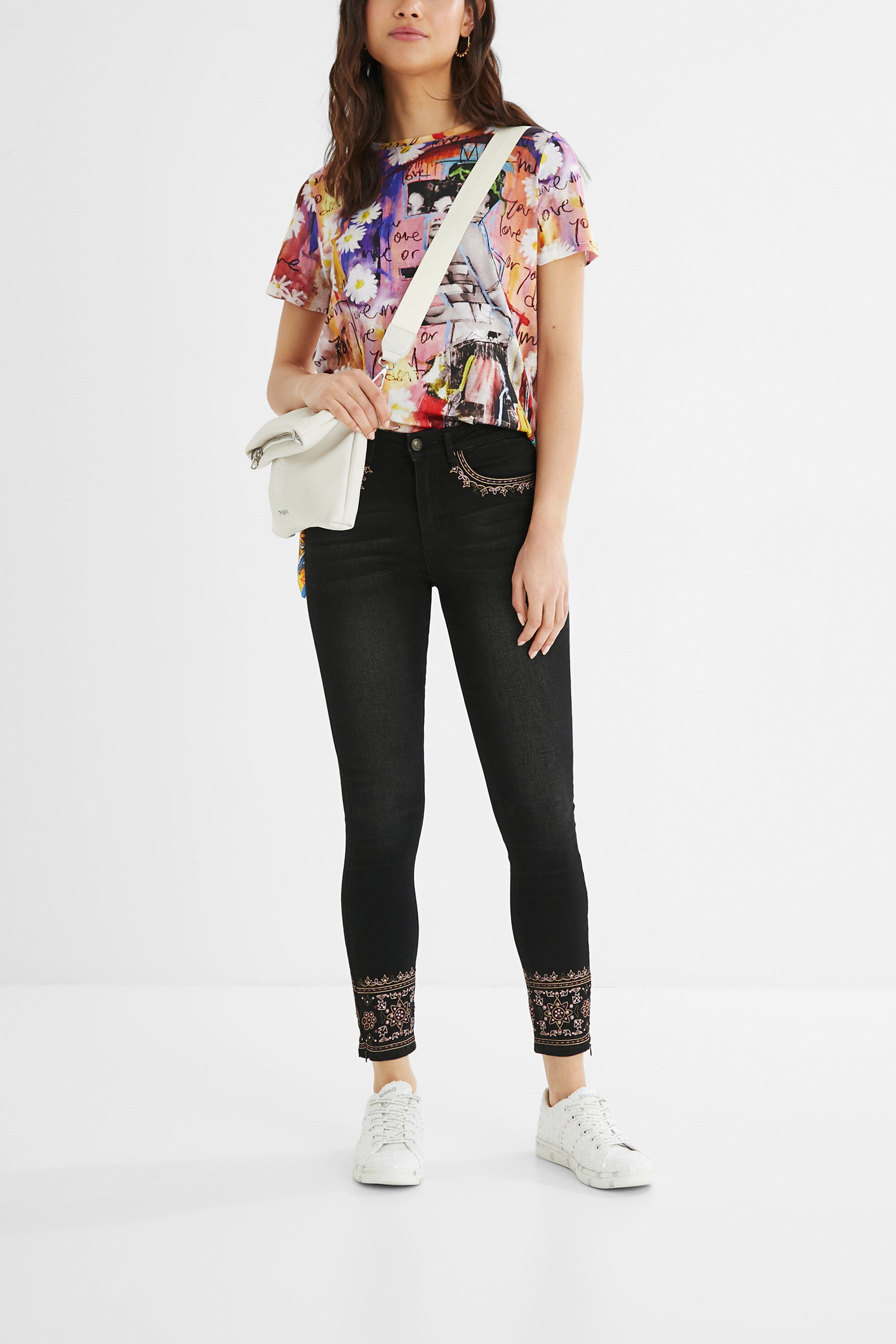 Skinny embroidered jeans | Desigual.com