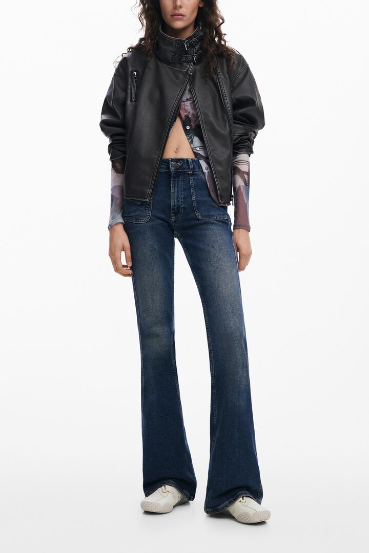 Biker efecto piel oversize