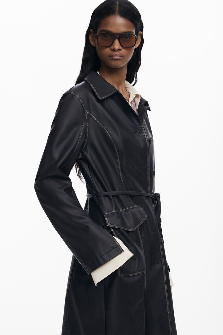 Lange Jacke in Lederoptik | Desigual