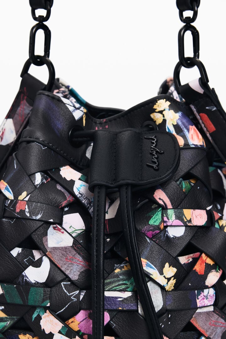 Mochila mediana trenzado flores | Desigual