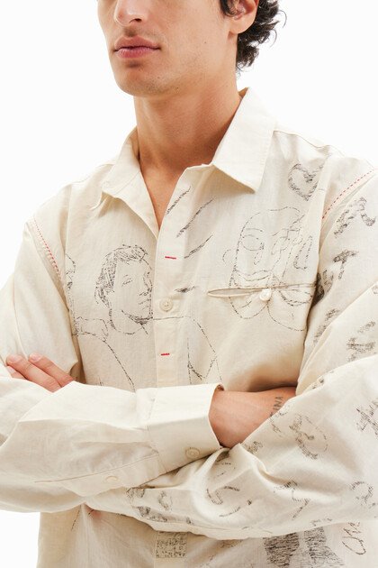 Linen illustration shirt