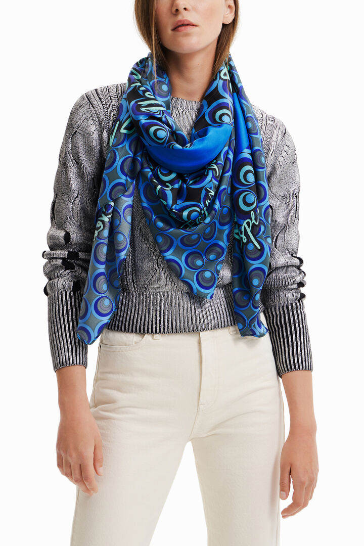 XL square geometric foulard | Desigual