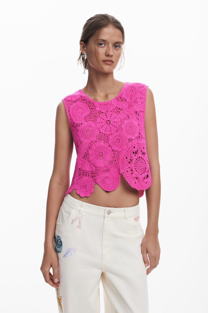 Top crochet cropped