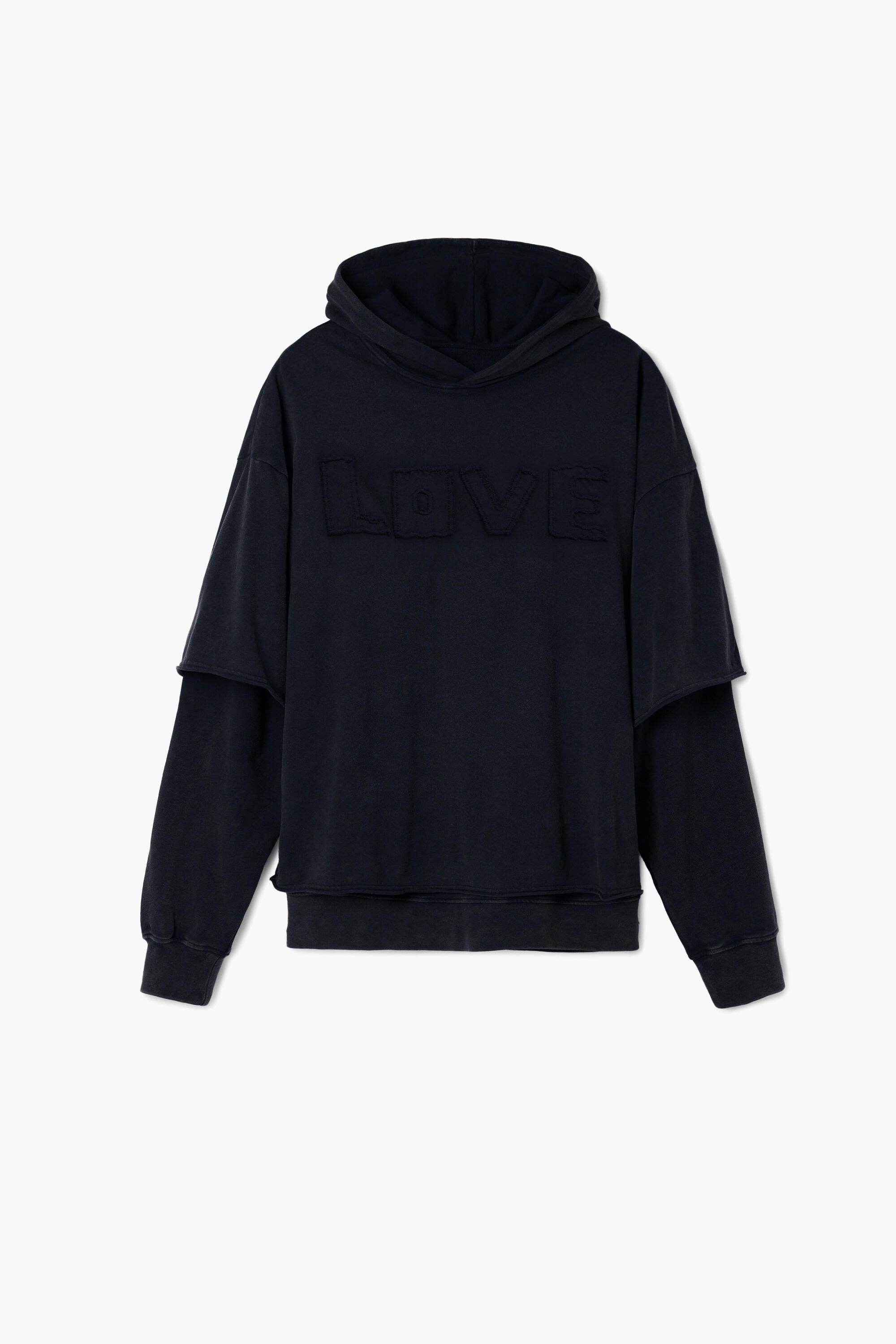Desigual, Doppelärmel-Sweatshirt, Baumwolle, Schwarz, M