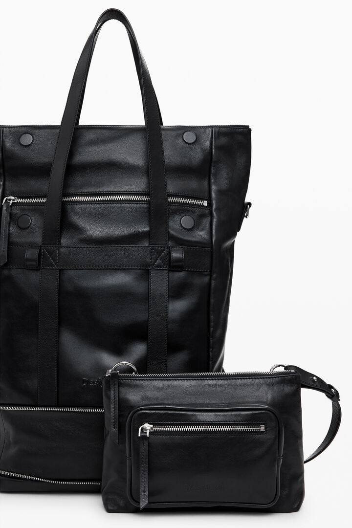 Grand sac à dos en cuir multipoche | Desigual