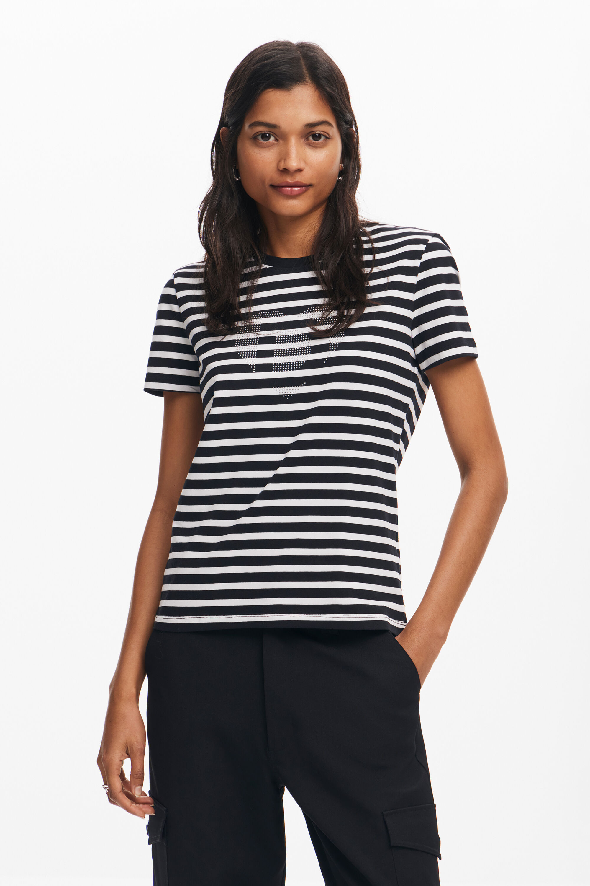 Striped t shirt with heart new arrivals