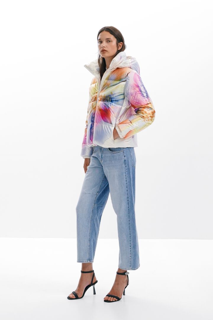 Abrigo acolchado flor | Desigual