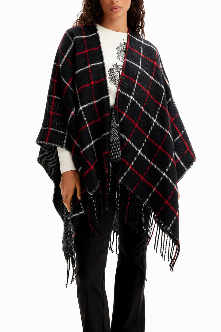 Kifordítható kockás poncsó | Desigual