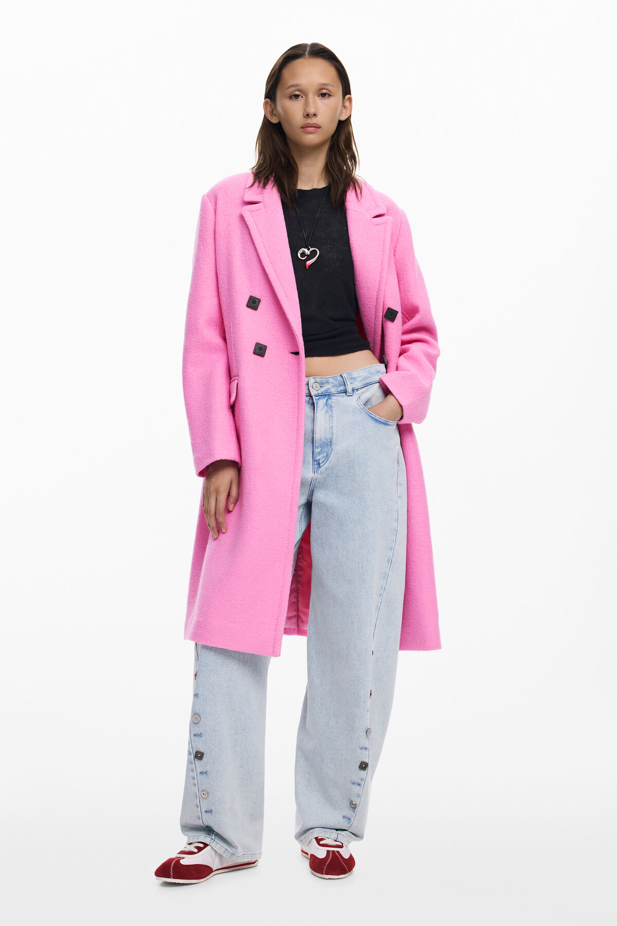 Manteau croisé à boutons