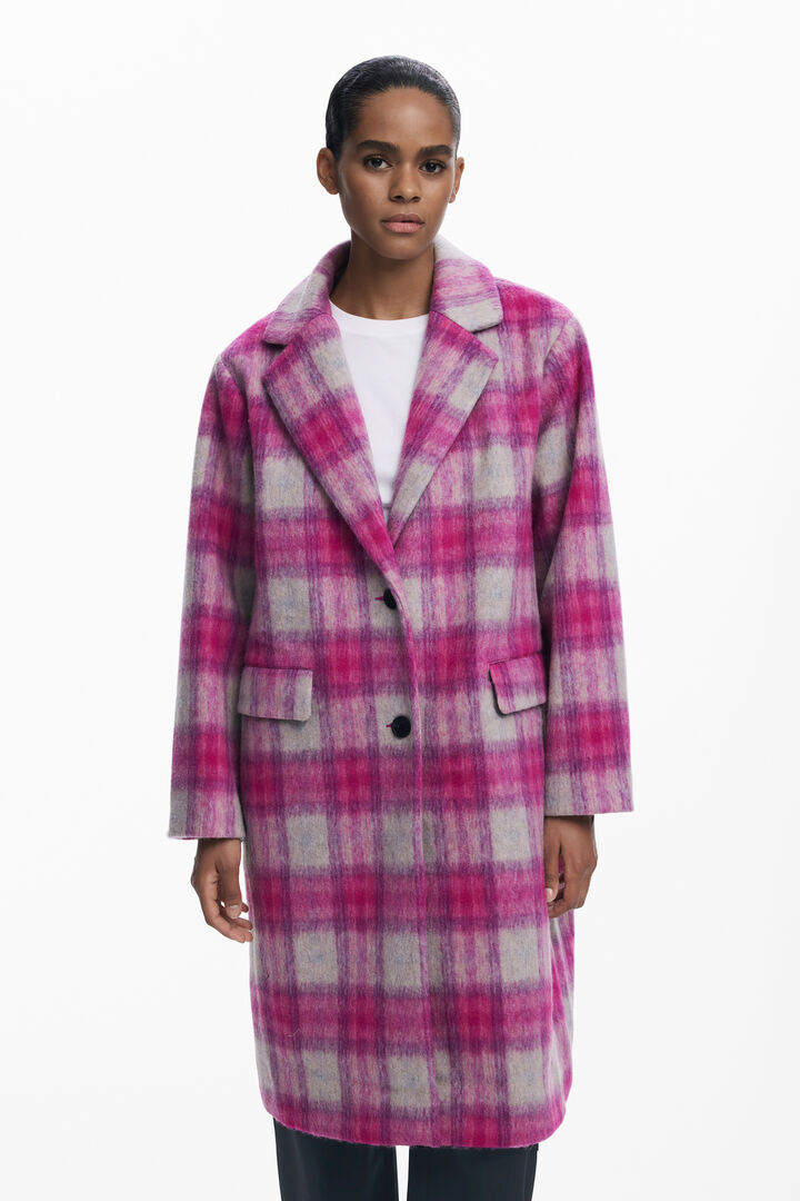 Rosa karierter Mantel | Desigual