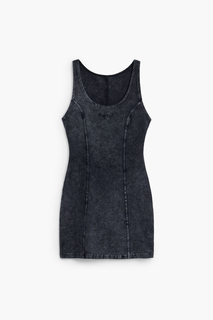 Washed-effect denim dress