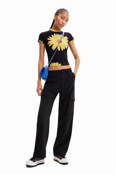 Ribbed daisy T-shirt | Desigual