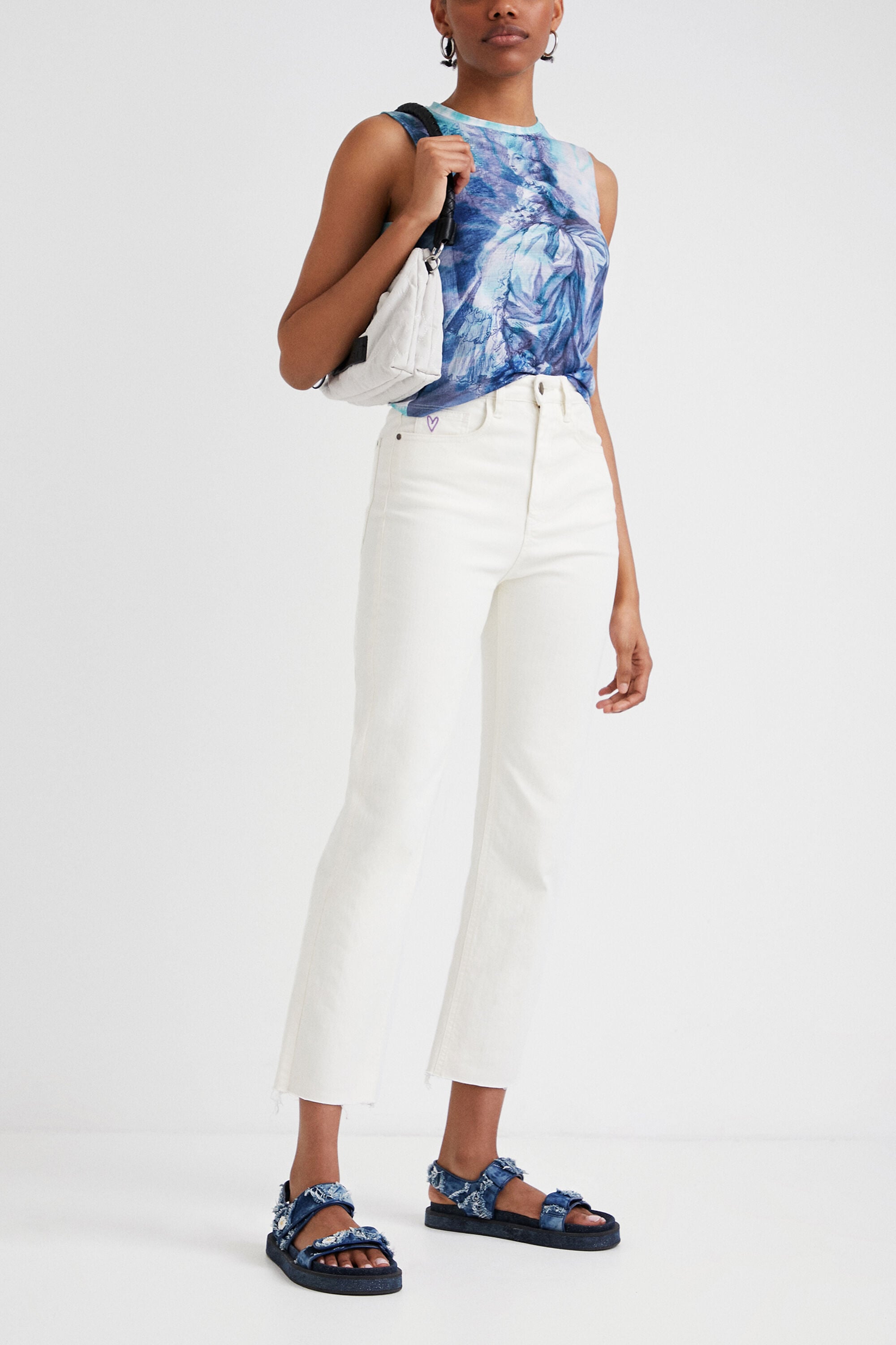 Straight cropped jeans | Desigual.com