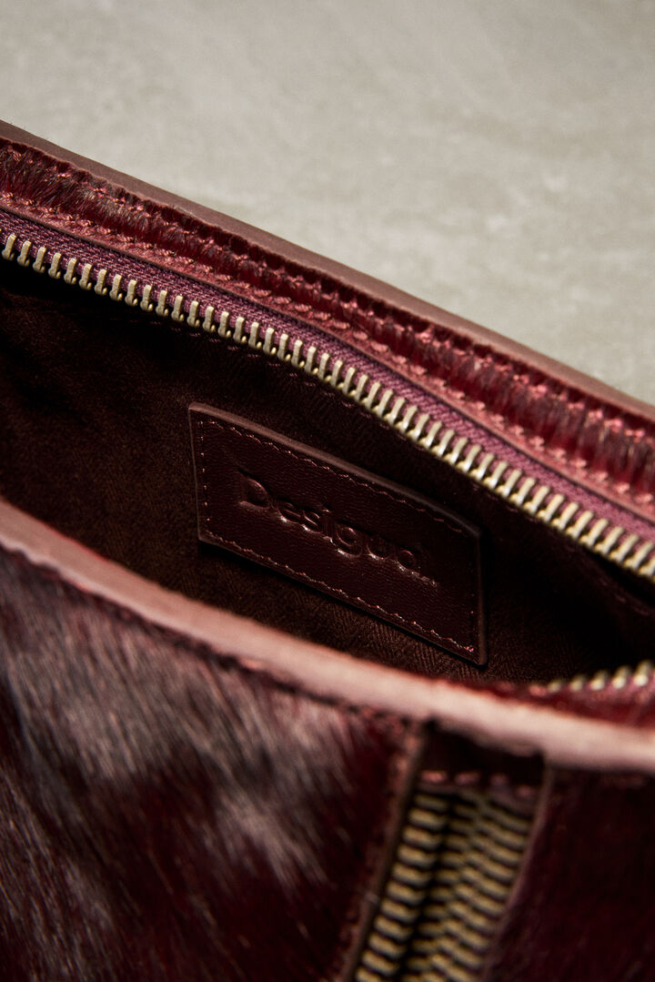Medium leather bag zippers studio | Desigual