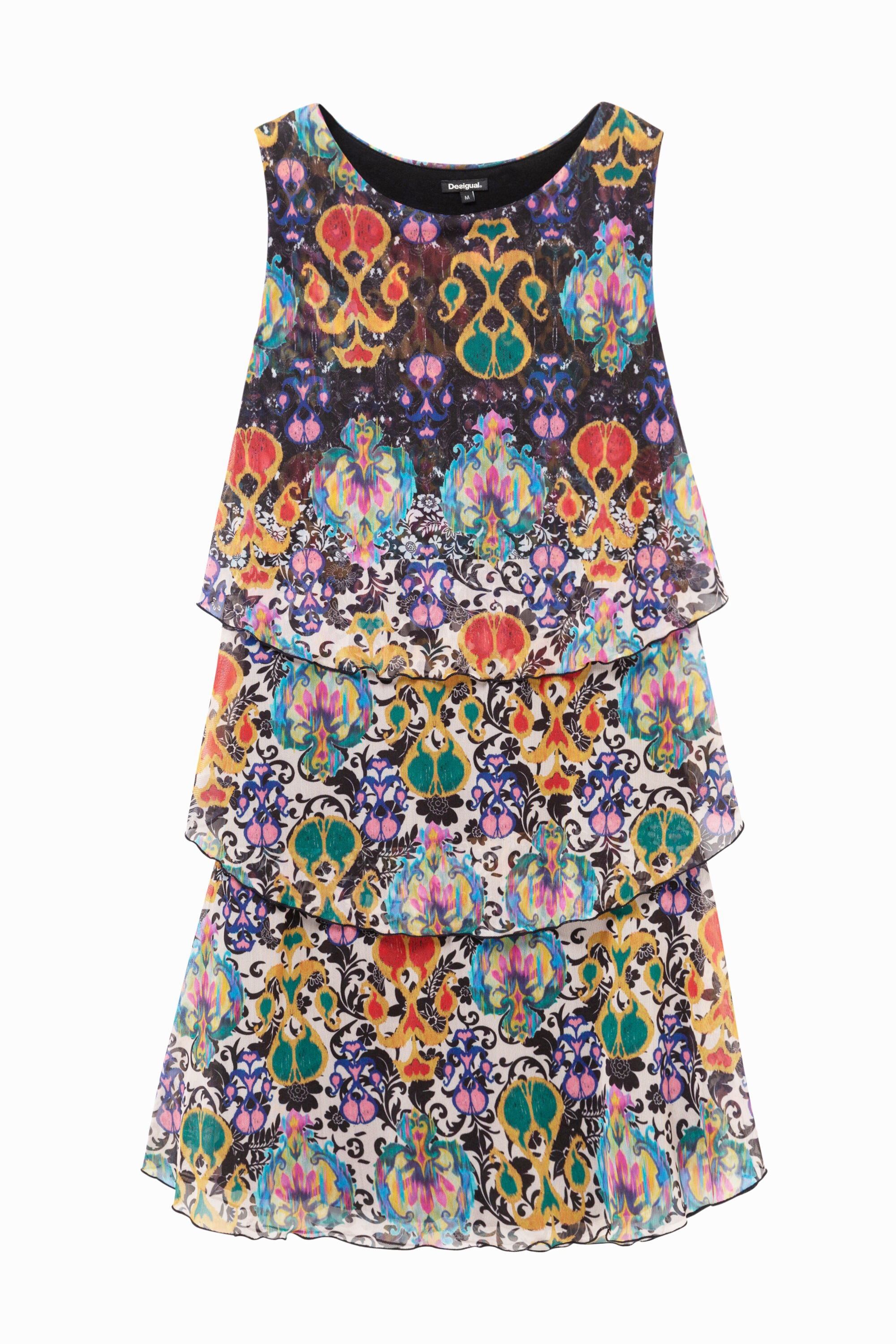 Robe D'été Desigual Taille 40 - Blanc - Mini Courte En Coton - Occasion Très Bon état