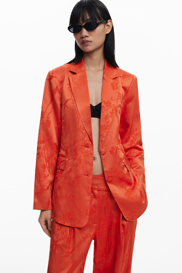 Embroidered fitted blazer | Desigual