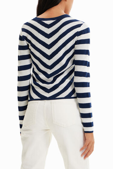 Striped heart cut-out pullover | Desigual