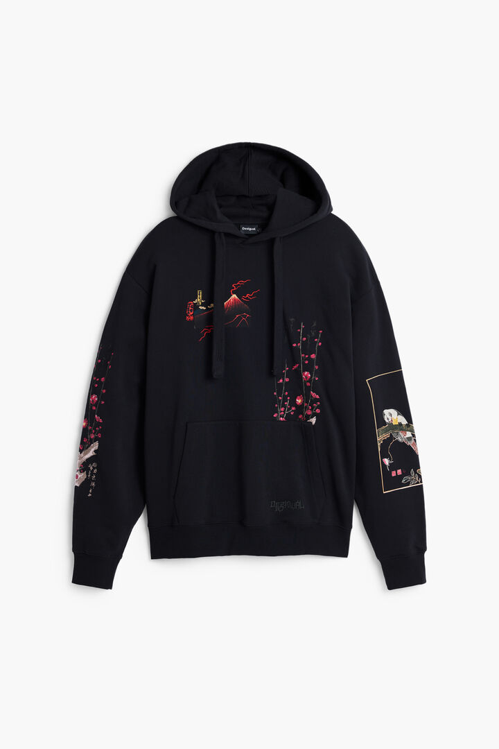 風景柄のフード付きスウェット | Desigual