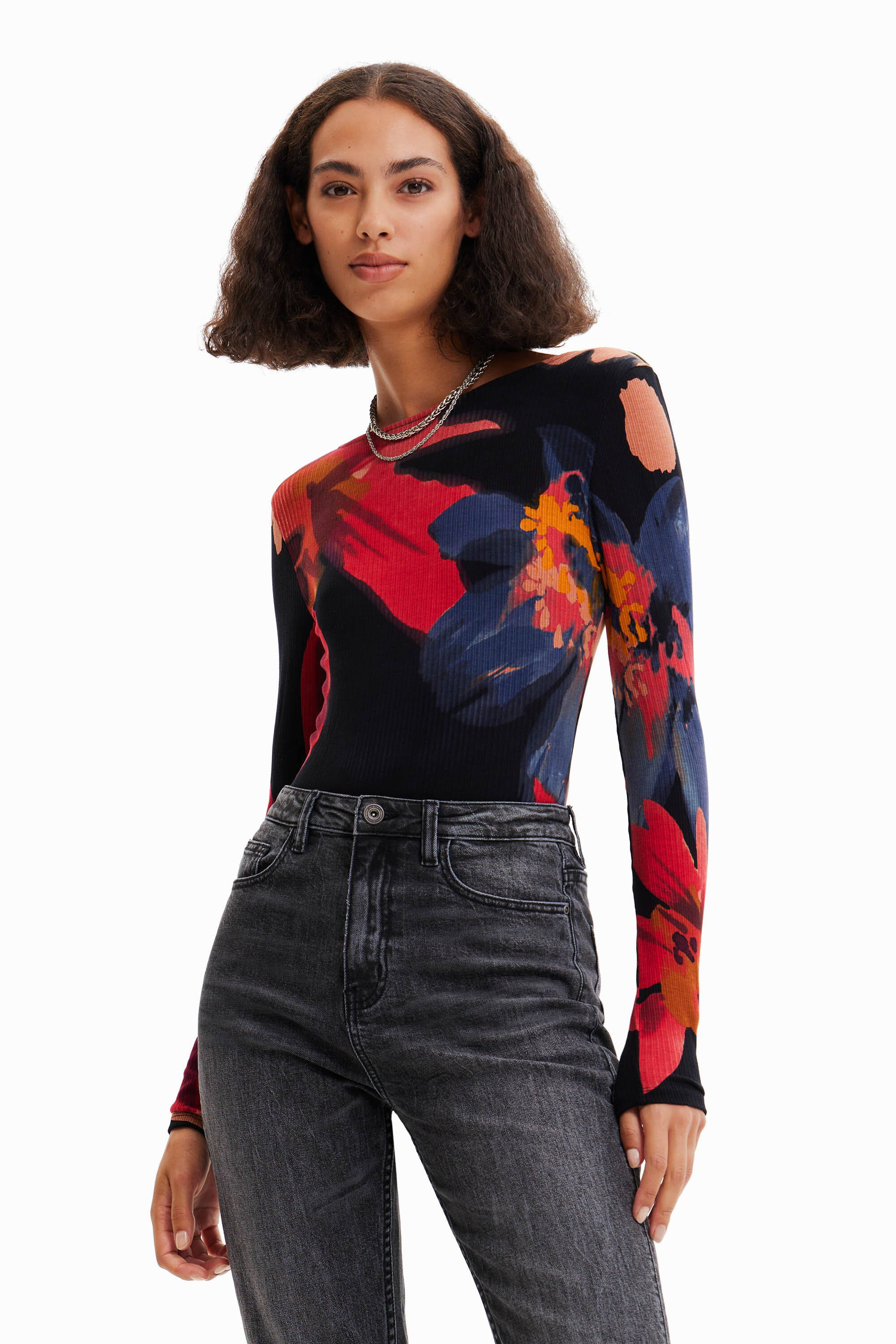Desigual Donna Abbigliamento Top e t-shirt Body Body slim fit con stampa digitale 