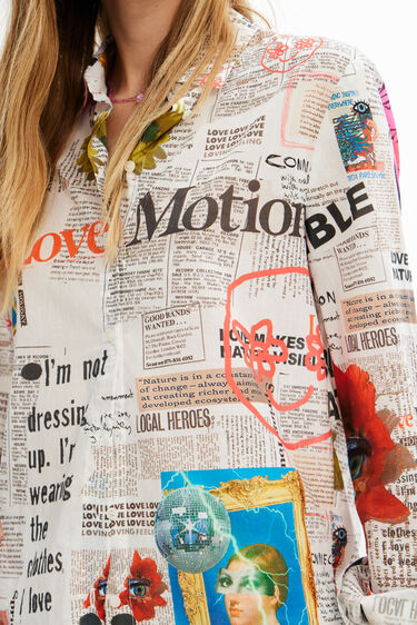 Long-sleeve newspaper shirt | Desigual