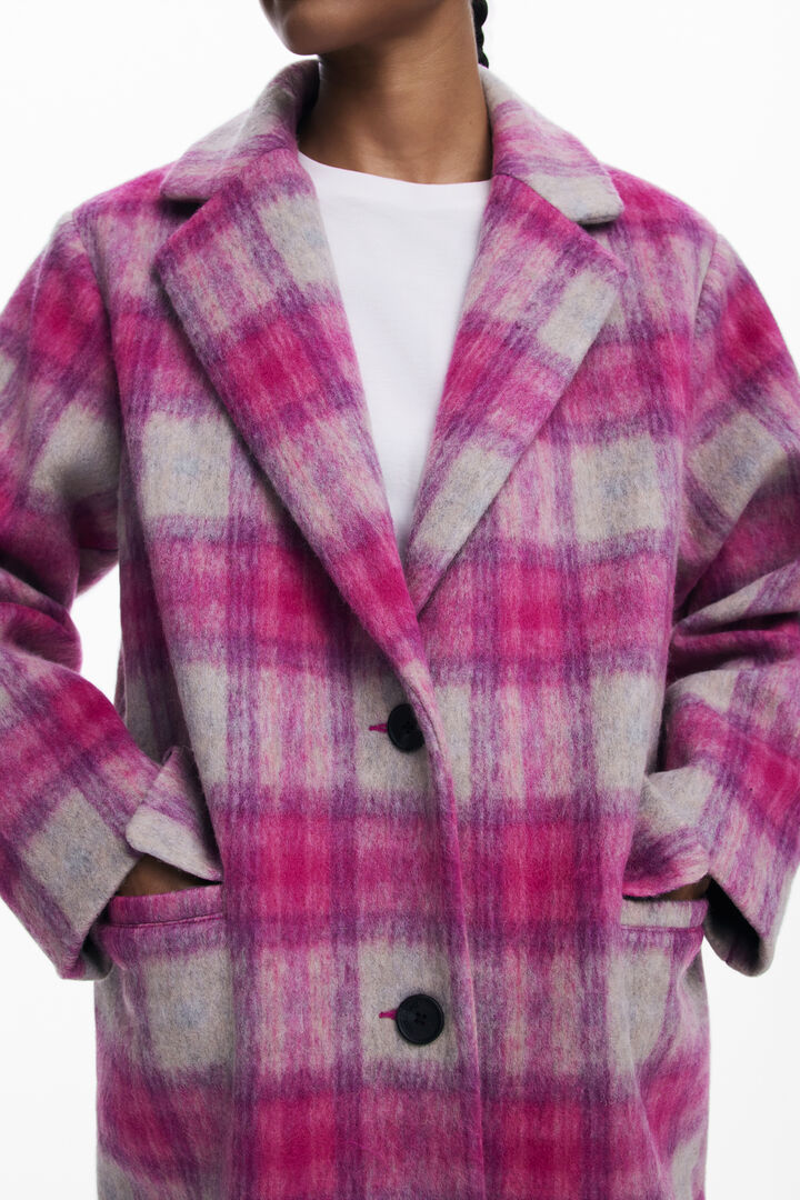 Rosa karierter Mantel | Desigual