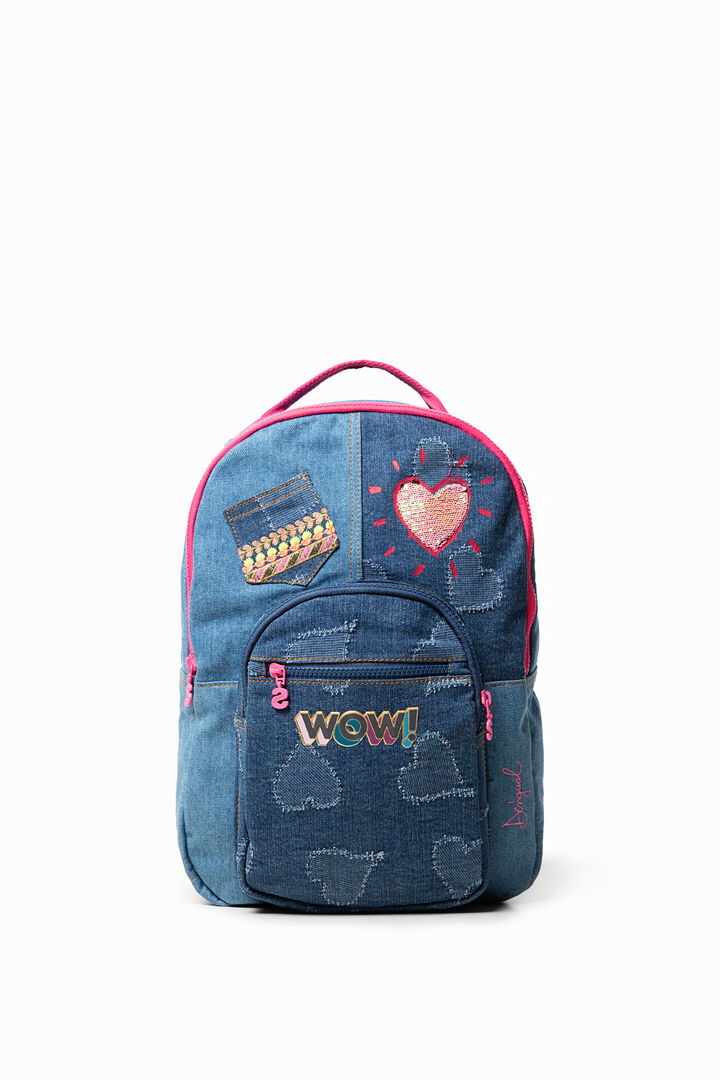 Denim-Rucksack mit Pailletten | Desigual
