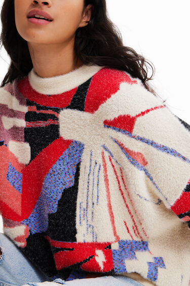 マルチカラー 幾何学模様 セーター | Desigual