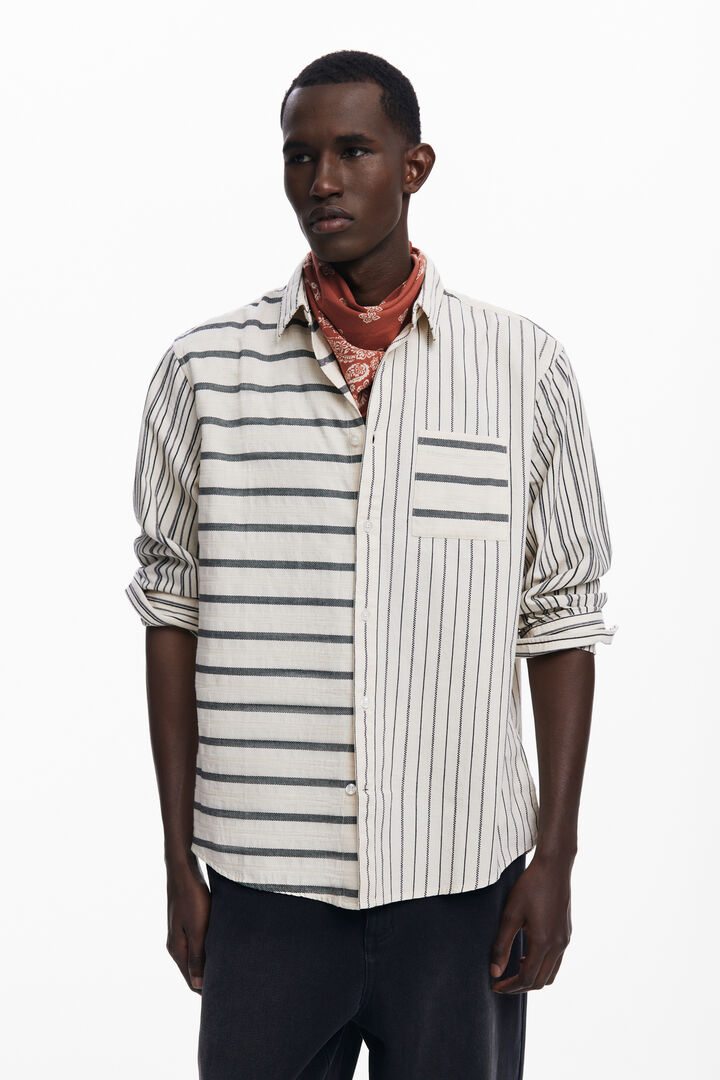 Asymmetric striped shirt | Desigual