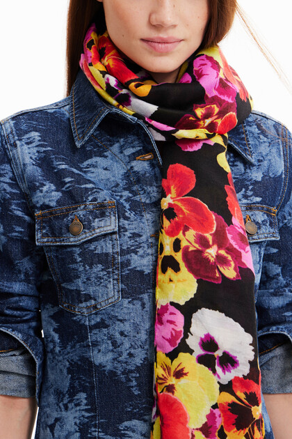 Foulard rectangular floral