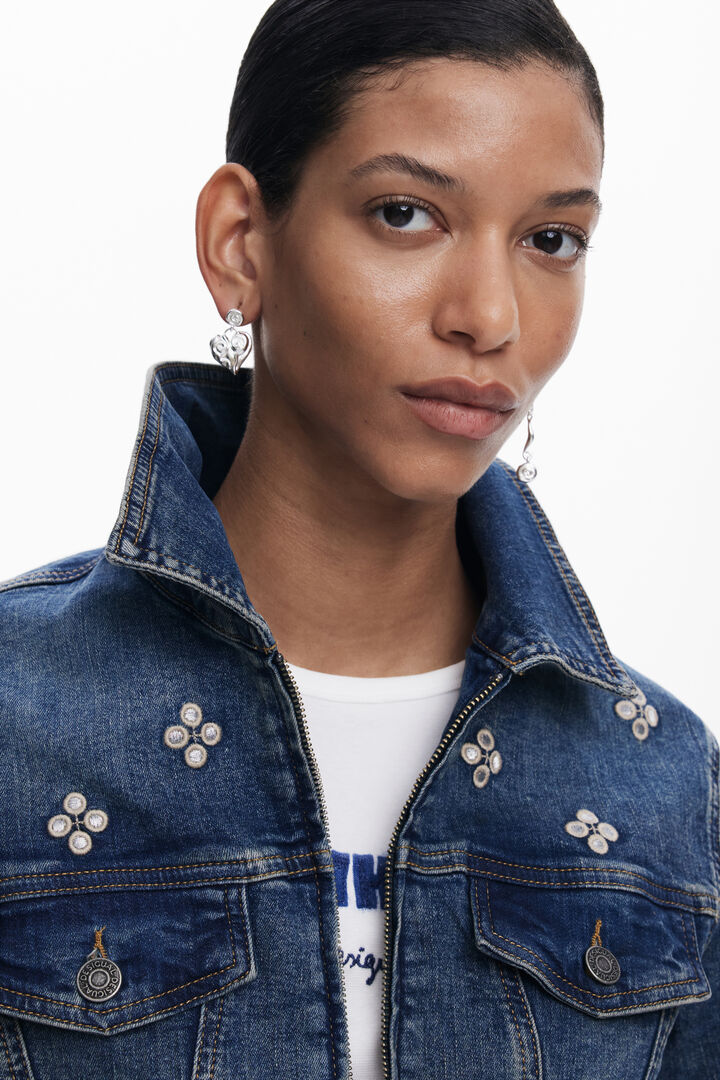 Embroidered denim jacket | Desigual