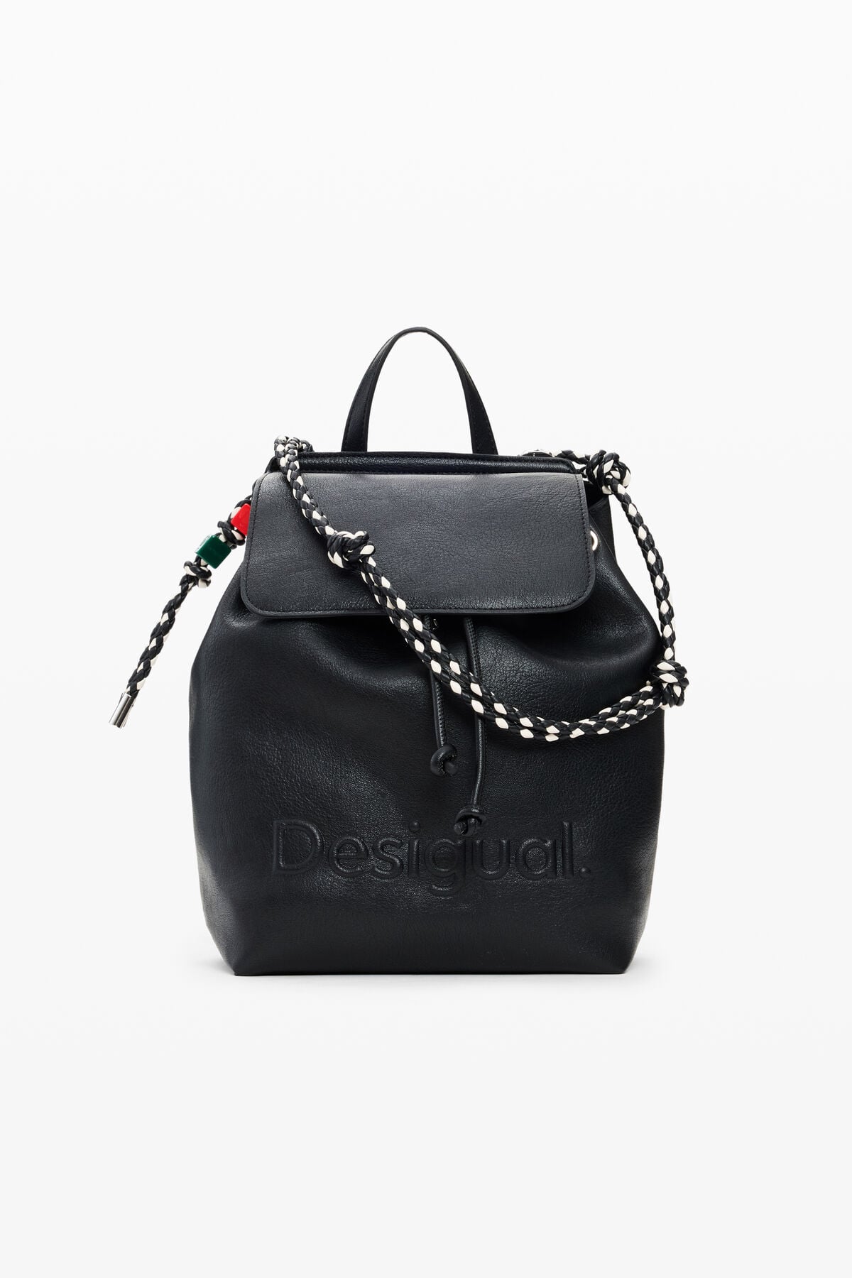 編み込みの中型バックパック 黒 レディースアクセサリーの I Desigual.com
