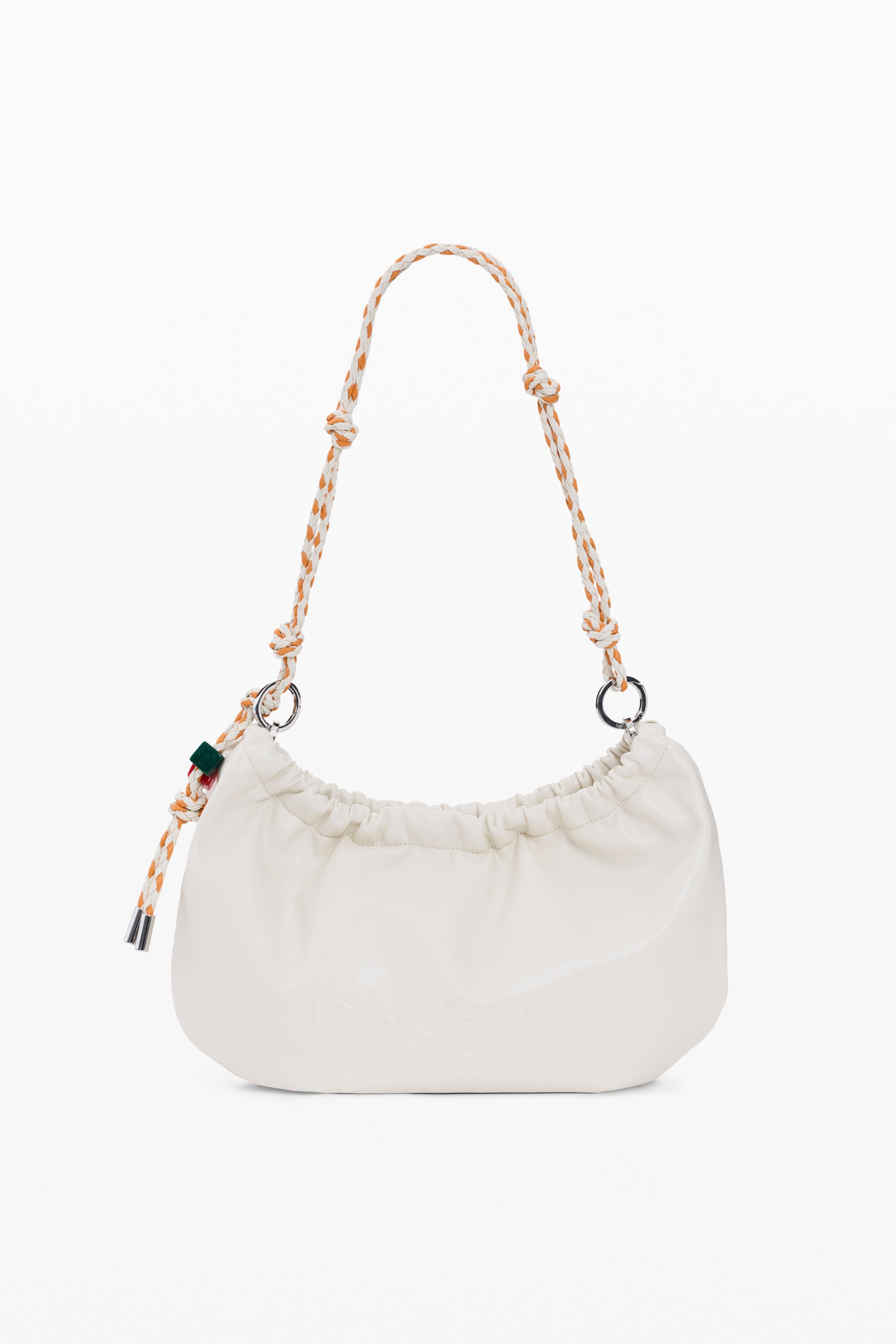 Desigual, Mittelgroße ovale tasche charms, Damen, Polyurethan, Weiß, U