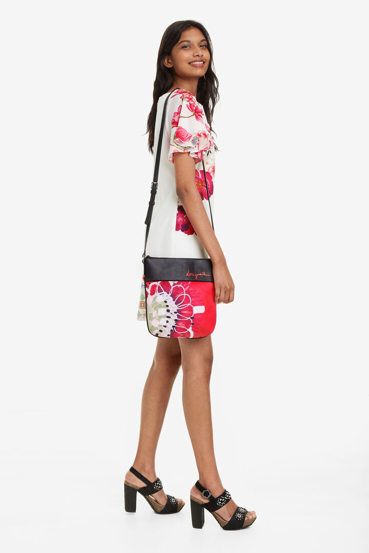 Floral Messenger Bag Poppy flower | Desigual