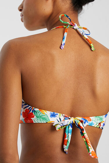 Floral tropical bandeau bikini bra | Desigual