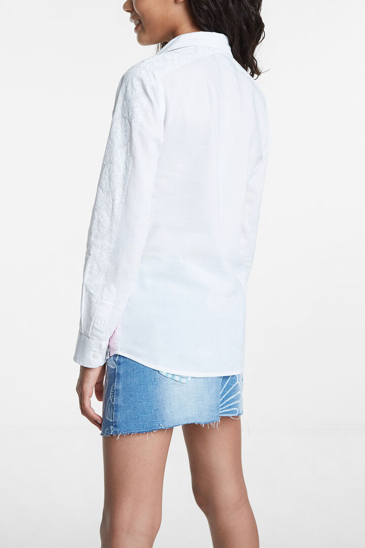 Weiße Bluse mit Palmen | Desigual