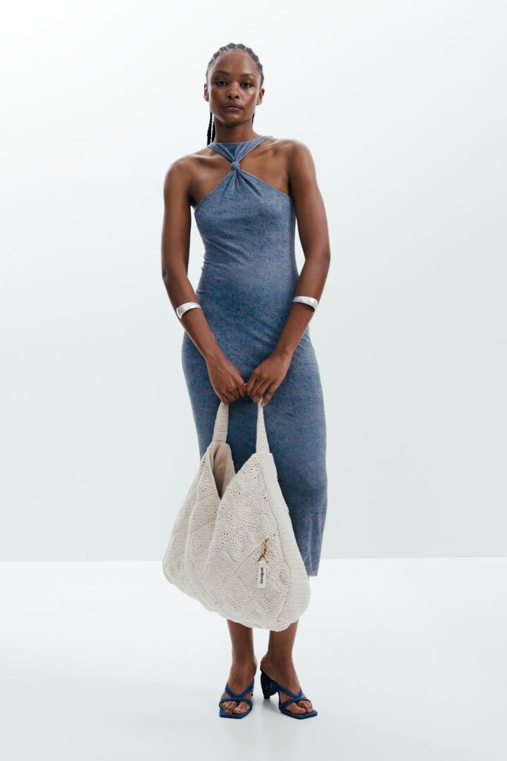 Knot fitted midi dress | Desigual