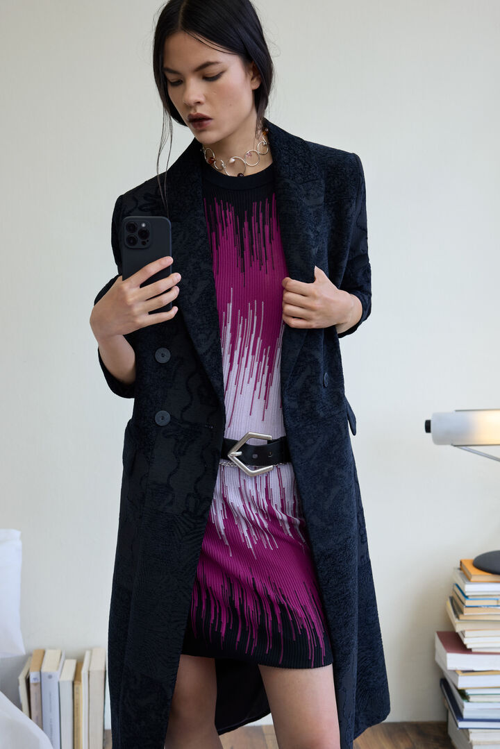 Abrigo negro textura | Desigual