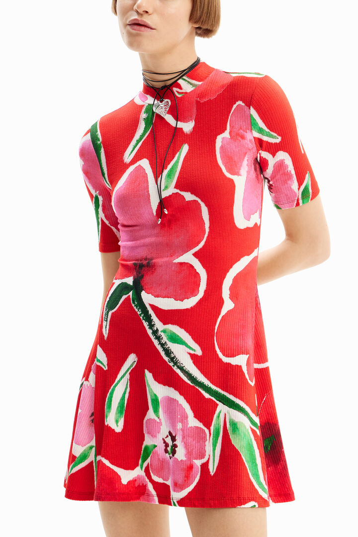 Robe patineuse courte fleurs | Desigual