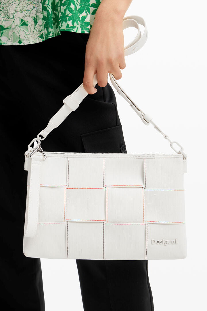 Braided crossbody bag M with topstitching | Desigual
