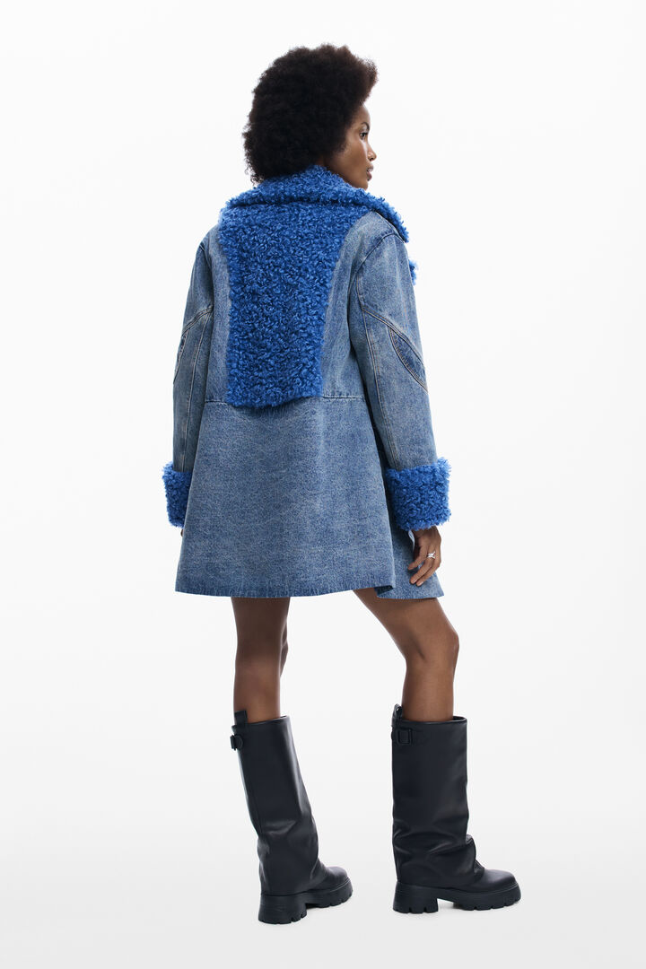 Abrigo híbrido denim pelo | Desigual