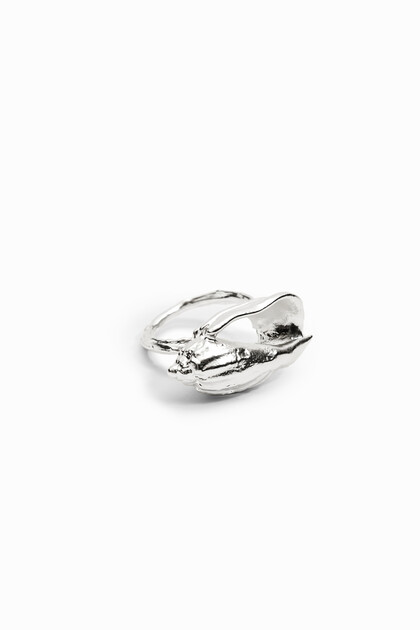 Verzilverde ring schelp Zalio