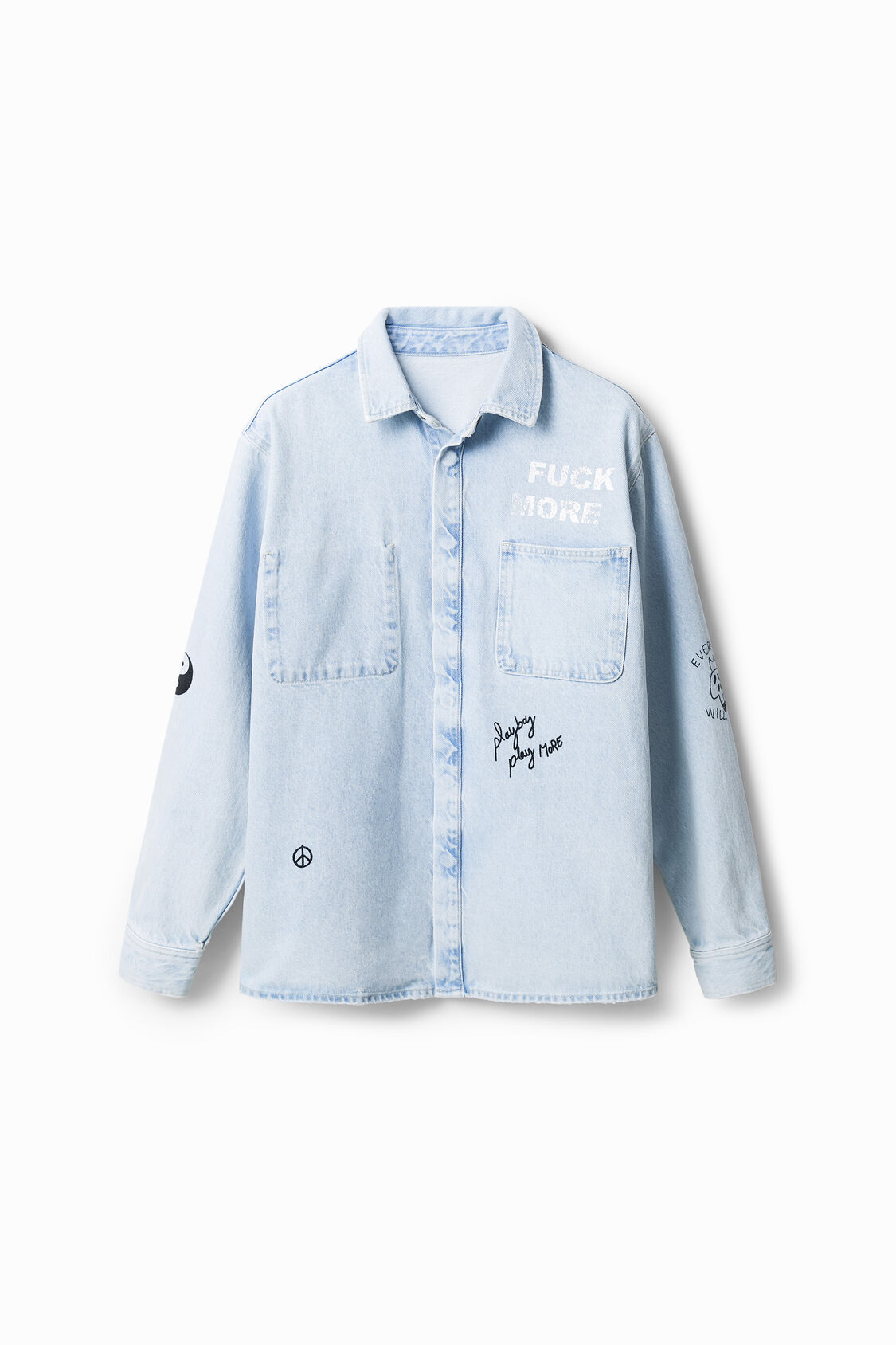 Money lending Embed photography Printed denim overshirt | Desigual.com