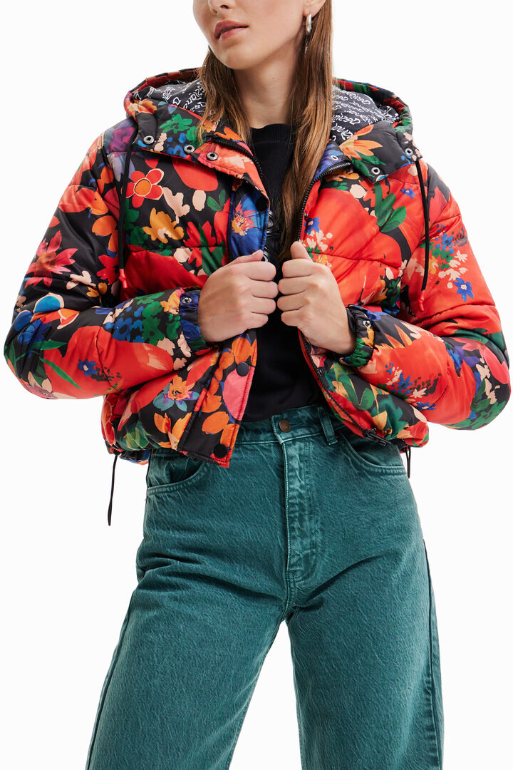 Piumino corto a fiori | Desigual