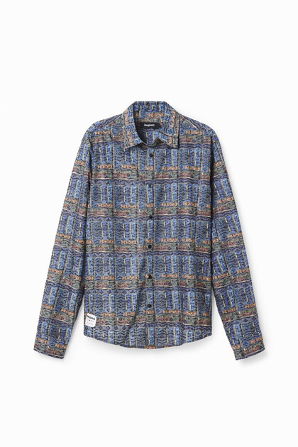 Embroidered arty logo shirt