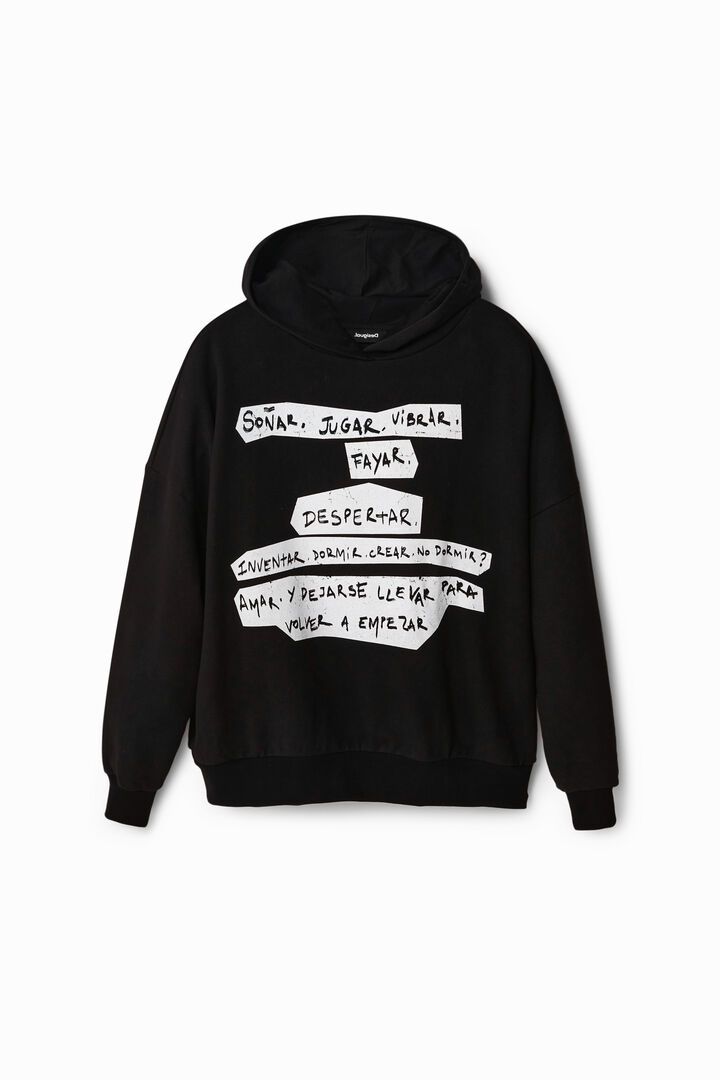 Oversize Manifesto text hoodie