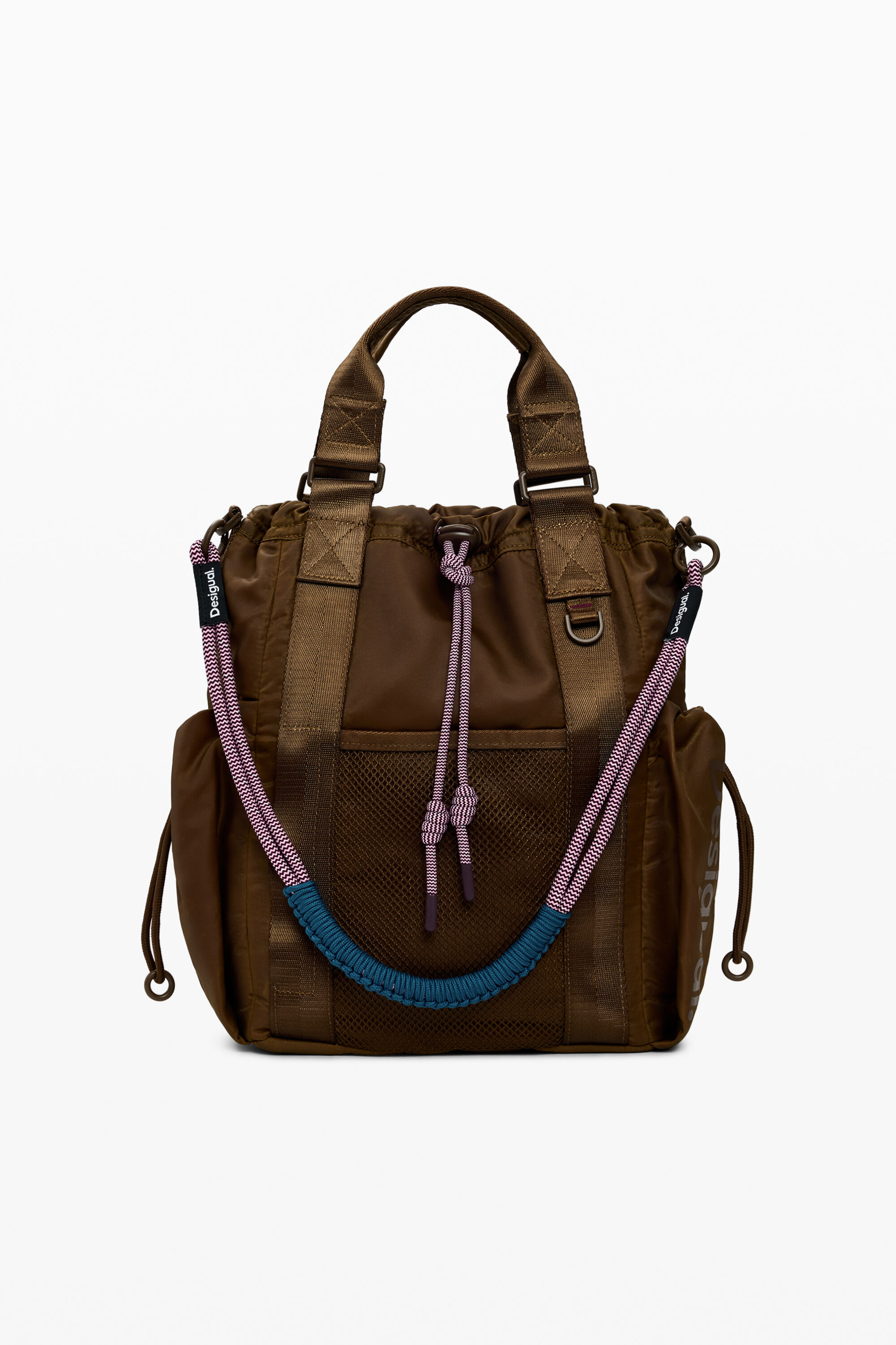Waxed multi-position backpack green women's accessories I Desigual.com