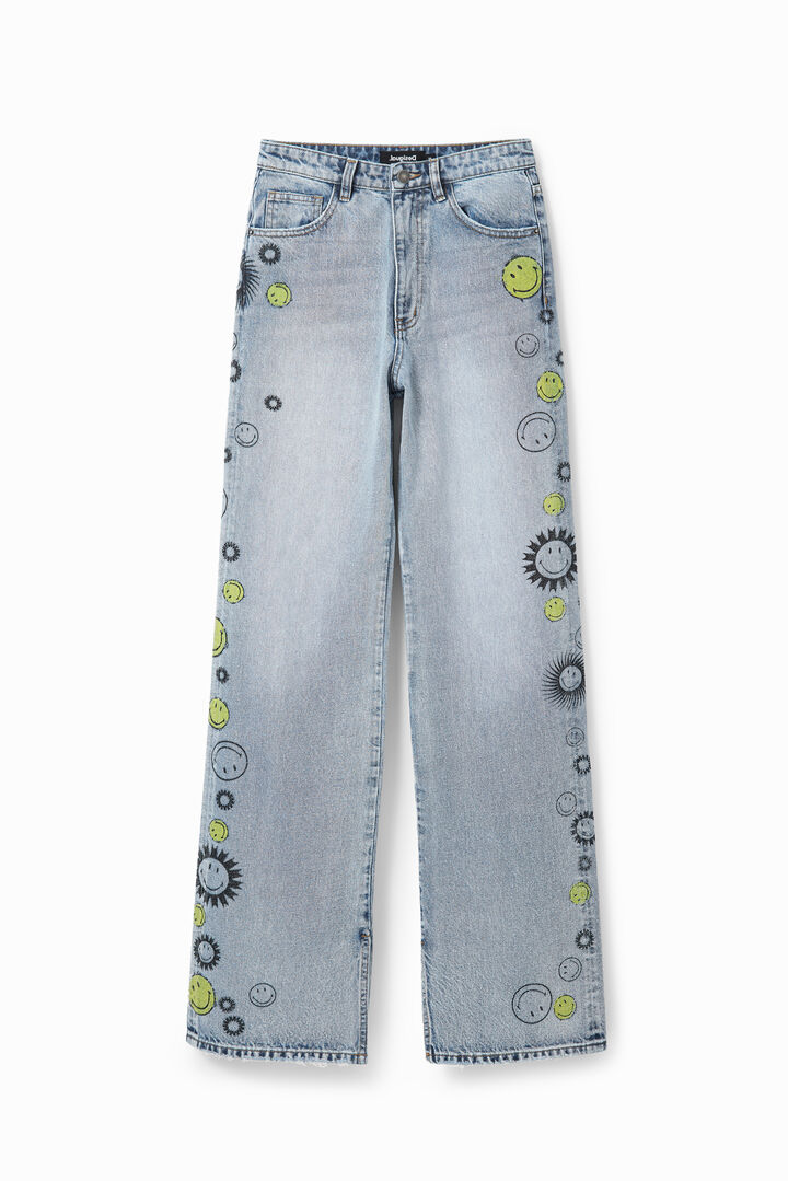 Wide-leg Smiley® jeans | Desigual