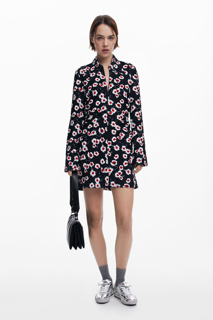 Short floral shirt dress | Desigual